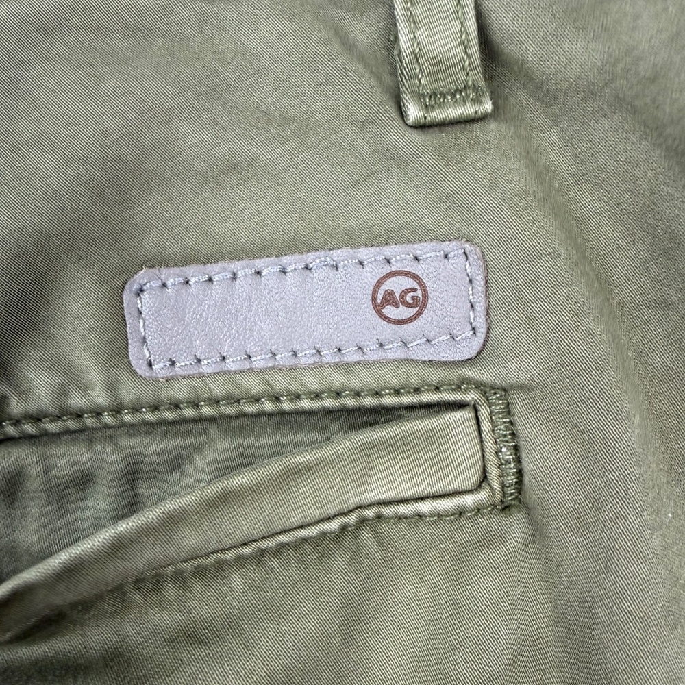 *AG Adriano Goldschmied Mens Wanderer Olive Green Slim Trouser Shorts 33R - Picture 8 of 14